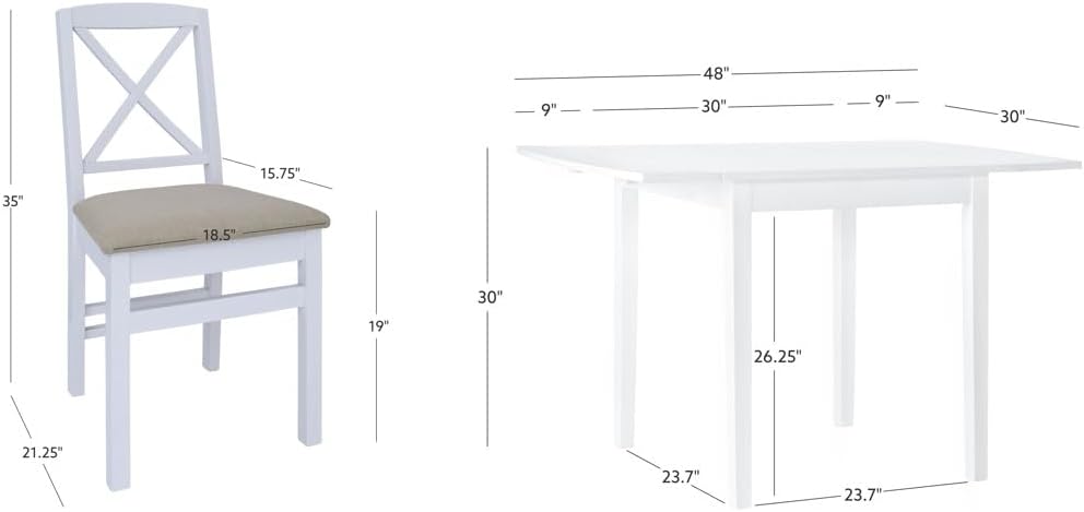 Drop Leaf Dining Set With Upholstered Seats