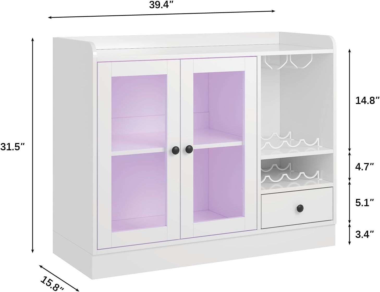 Wine Bar Cabinet With Acrylic Door Storage