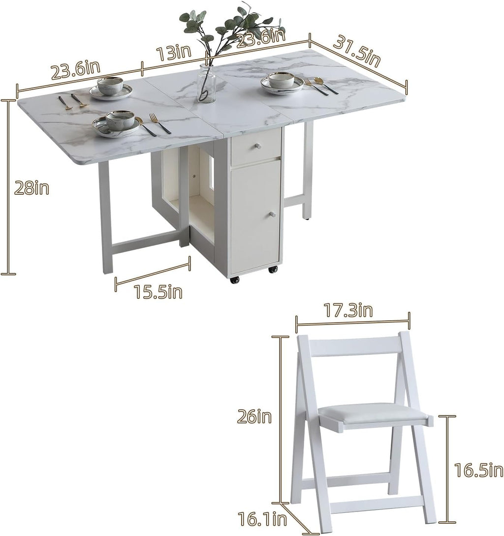 Foldable Dining Table Set With Chairs