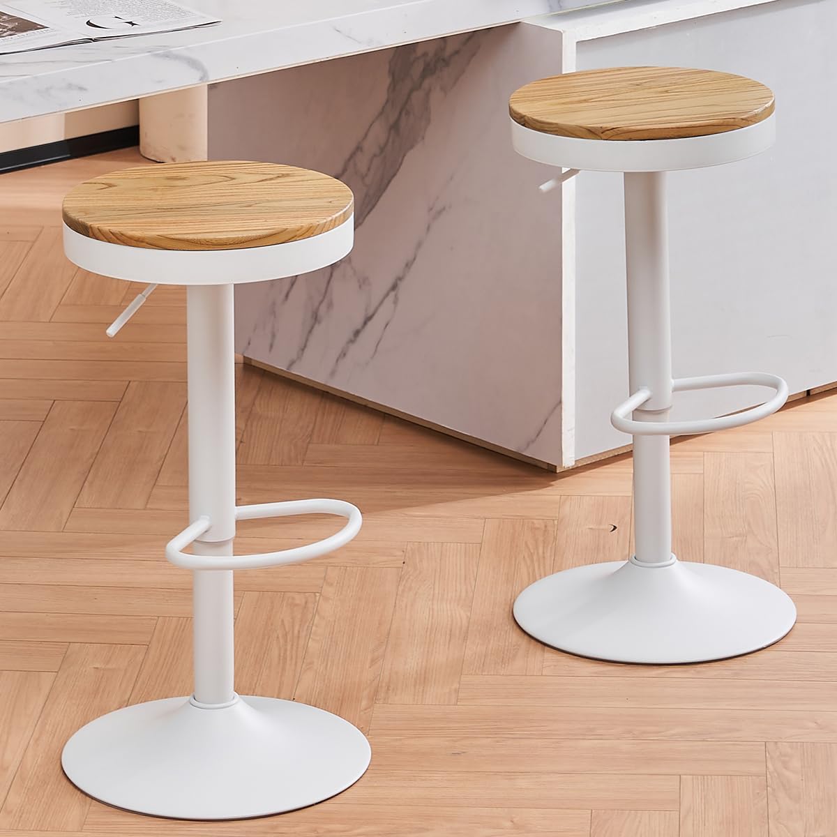 Adjustable Swivel Bar Stools Set