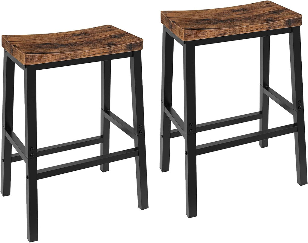 Industrial Saddle Bar Stools Set