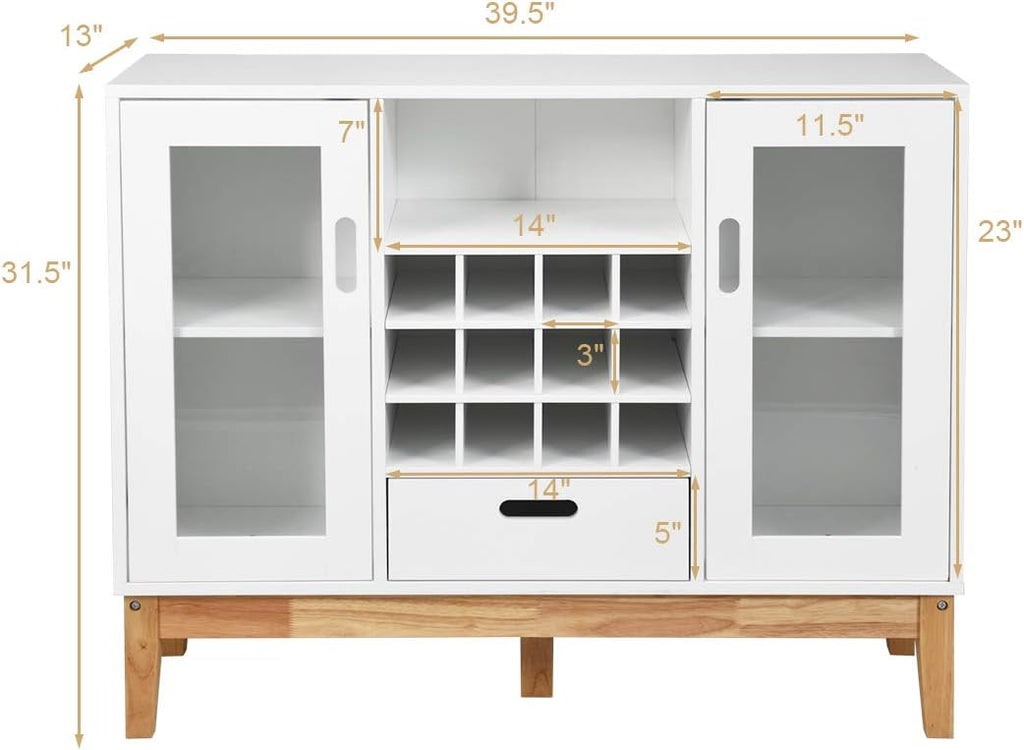 Buffet Sideboard With Wine Rack Storage