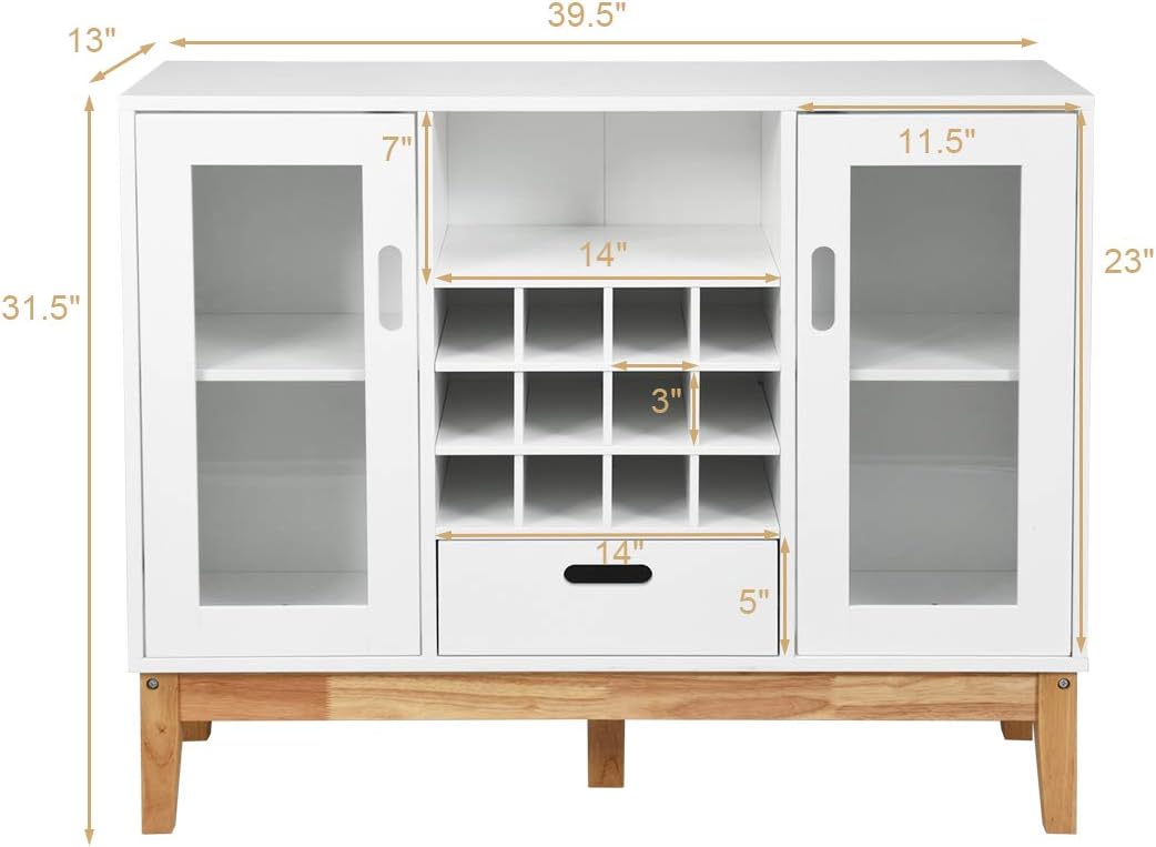 Buffet Sideboard With Wine Rack Storage
