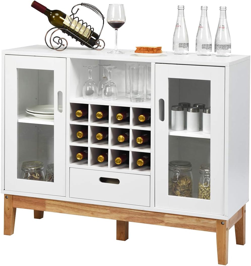 Buffet Sideboard With Wine Rack Storage