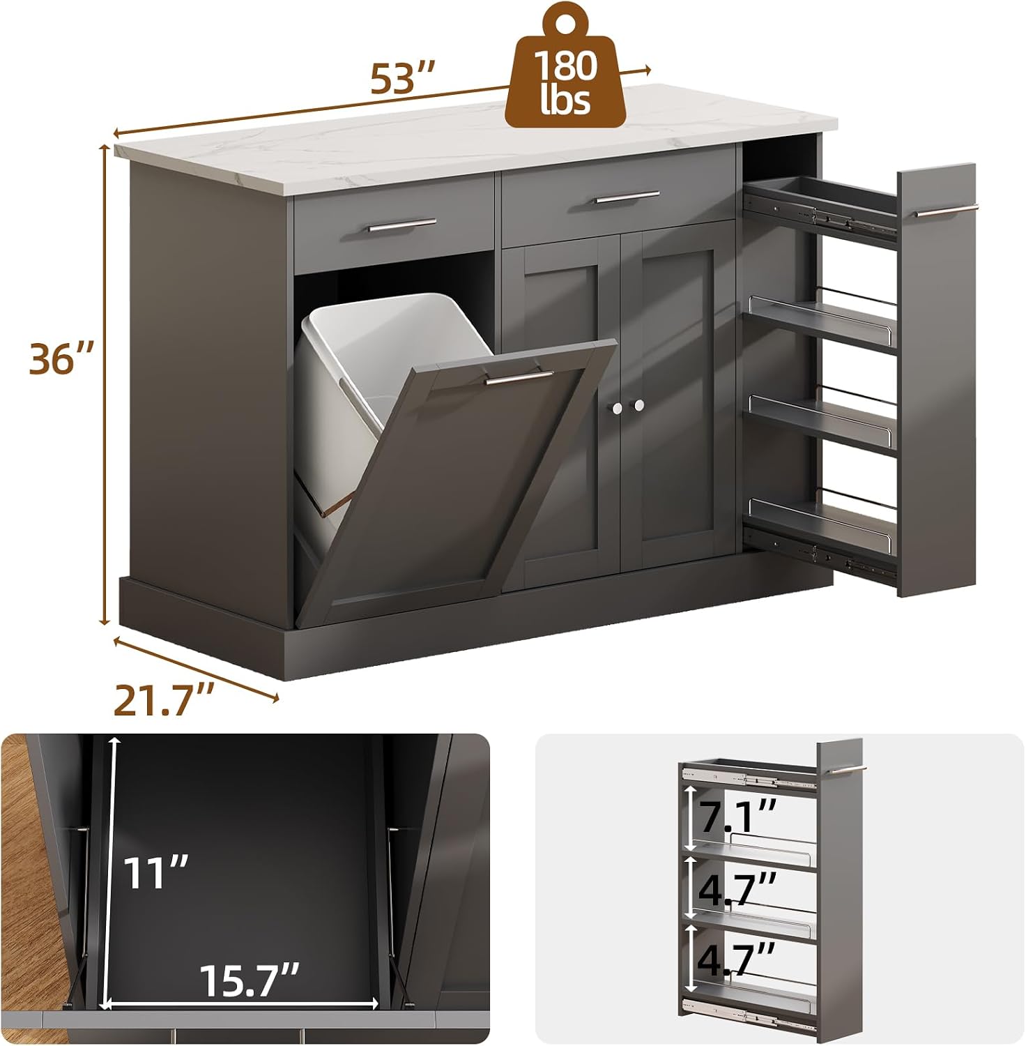 Rolling Kitchen Island With Storage