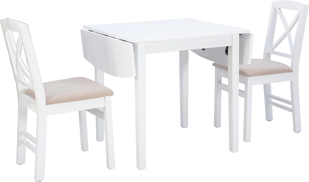 Drop Leaf Dining Set With Upholstered Seats