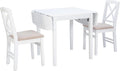Drop Leaf Dining Set With Upholstered Seats