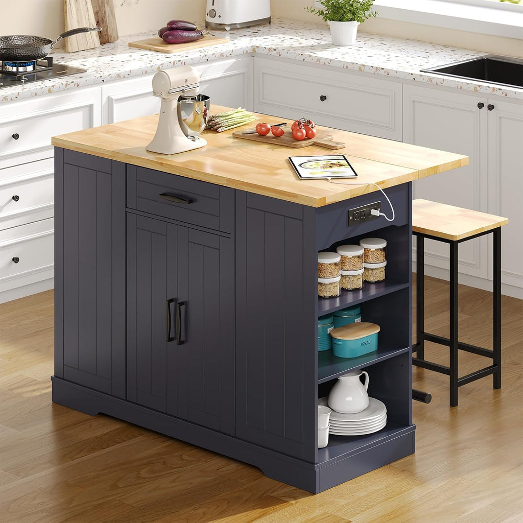 Kitchen Island Set With Drop Leaf