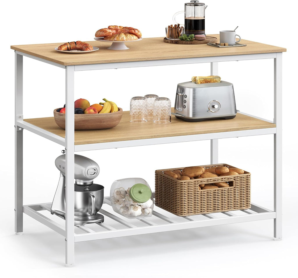 Industrial Kitchen Island With Shelves