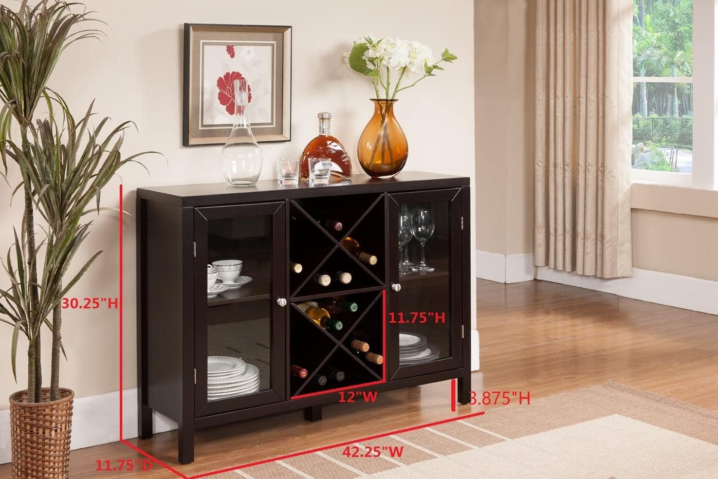 Wine Bar Cabinet With Storage Sideboard