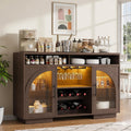 Arched Glass Wine Bar Cabinet With Storage