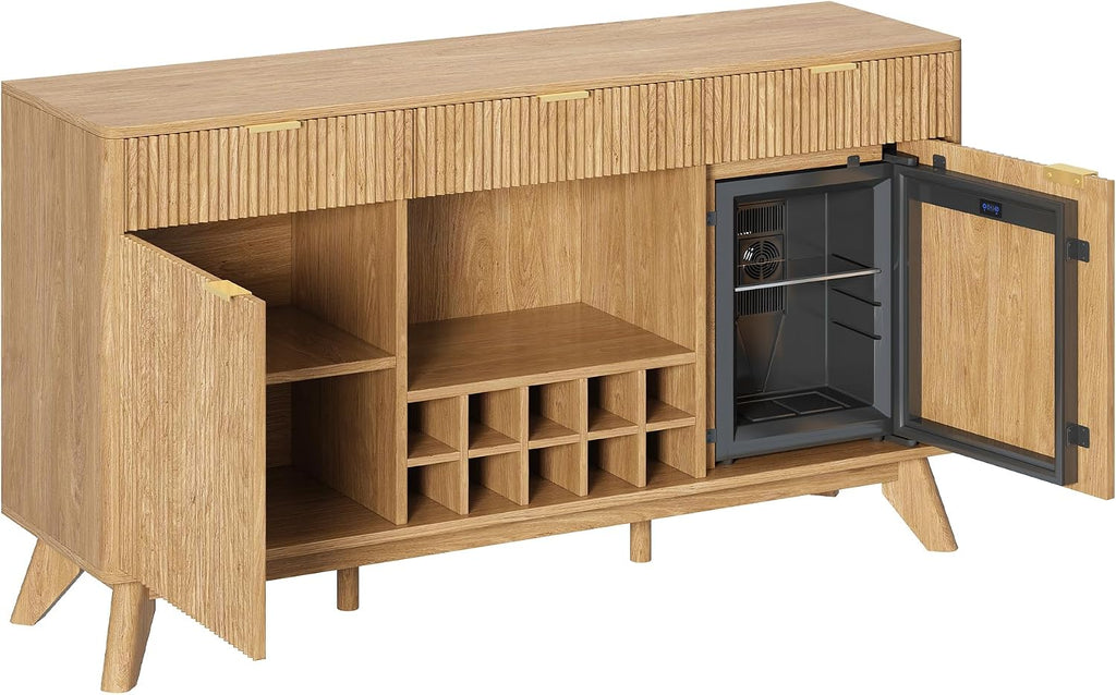 Fluted Wine Bar Cabinet With Storage