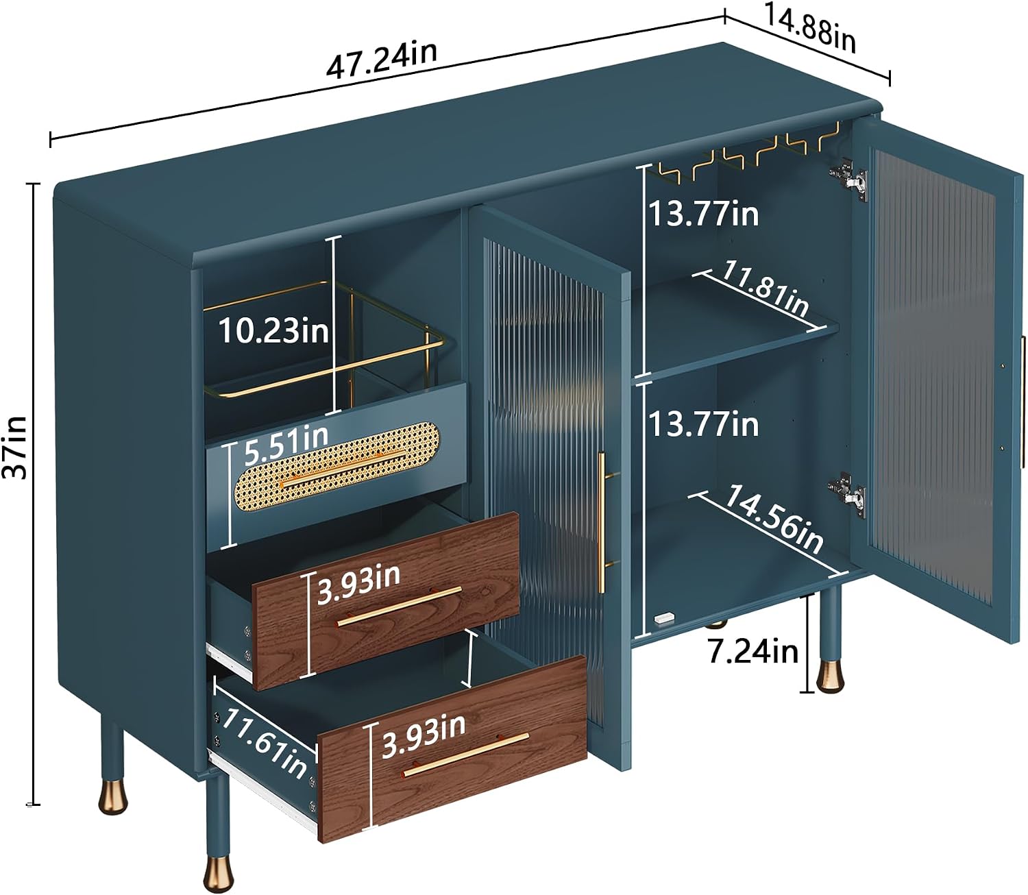 Wine Bar Cabinet With Drawer Storage