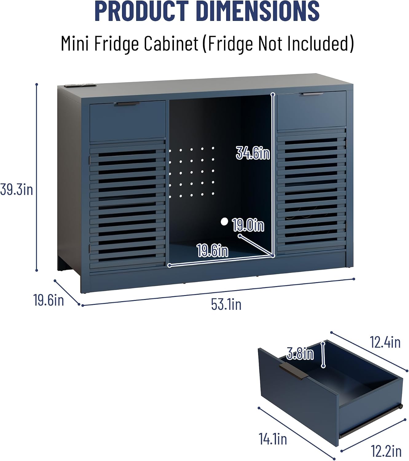 Fluted Wine Bar Cabinet With Charging Station