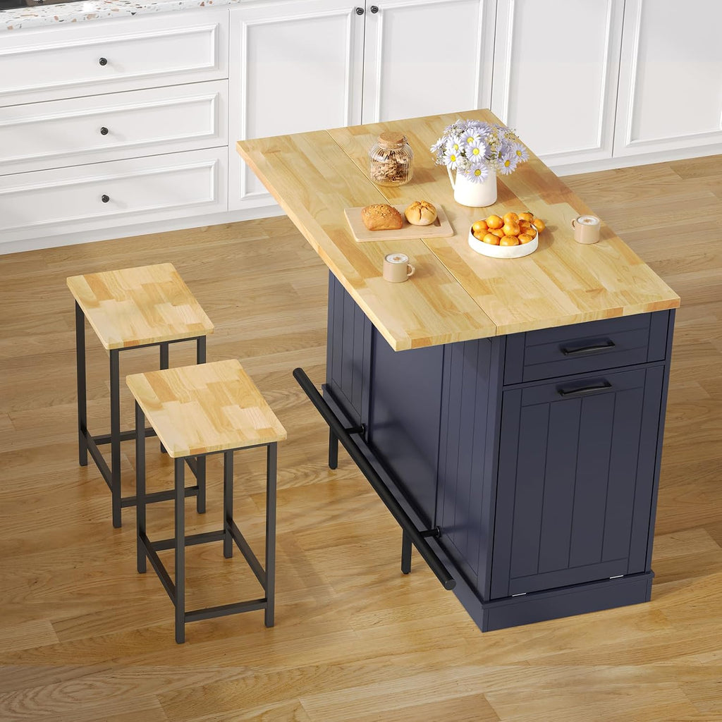 Kitchen Island Set With Drop Leaf