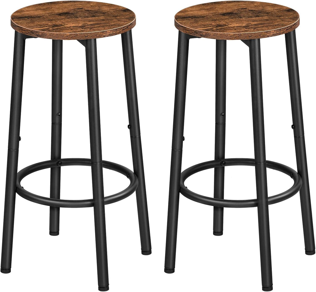 Rustic Round Bar Stools Set