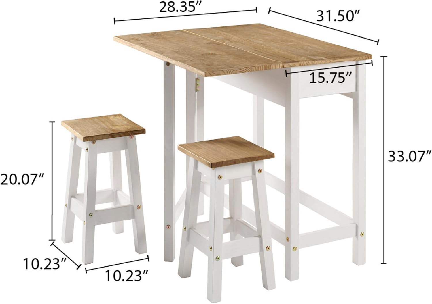 White Drop Leaf Dining Table