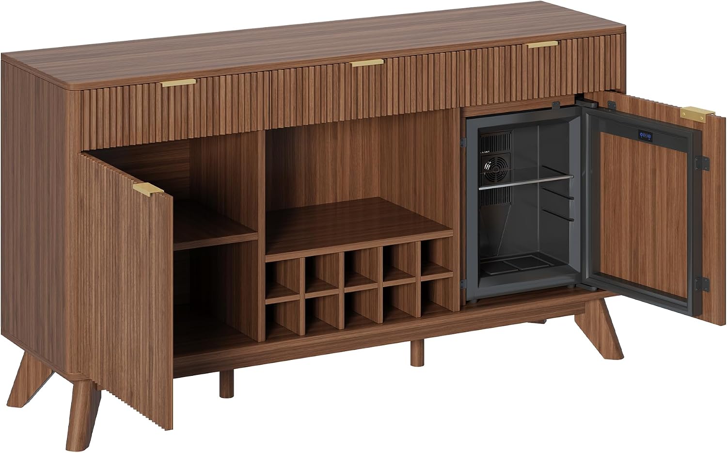 Fluted Wine Bar Cabinet With Storage
