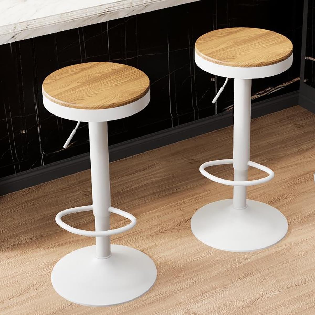 Adjustable Swivel Bar Stools Set