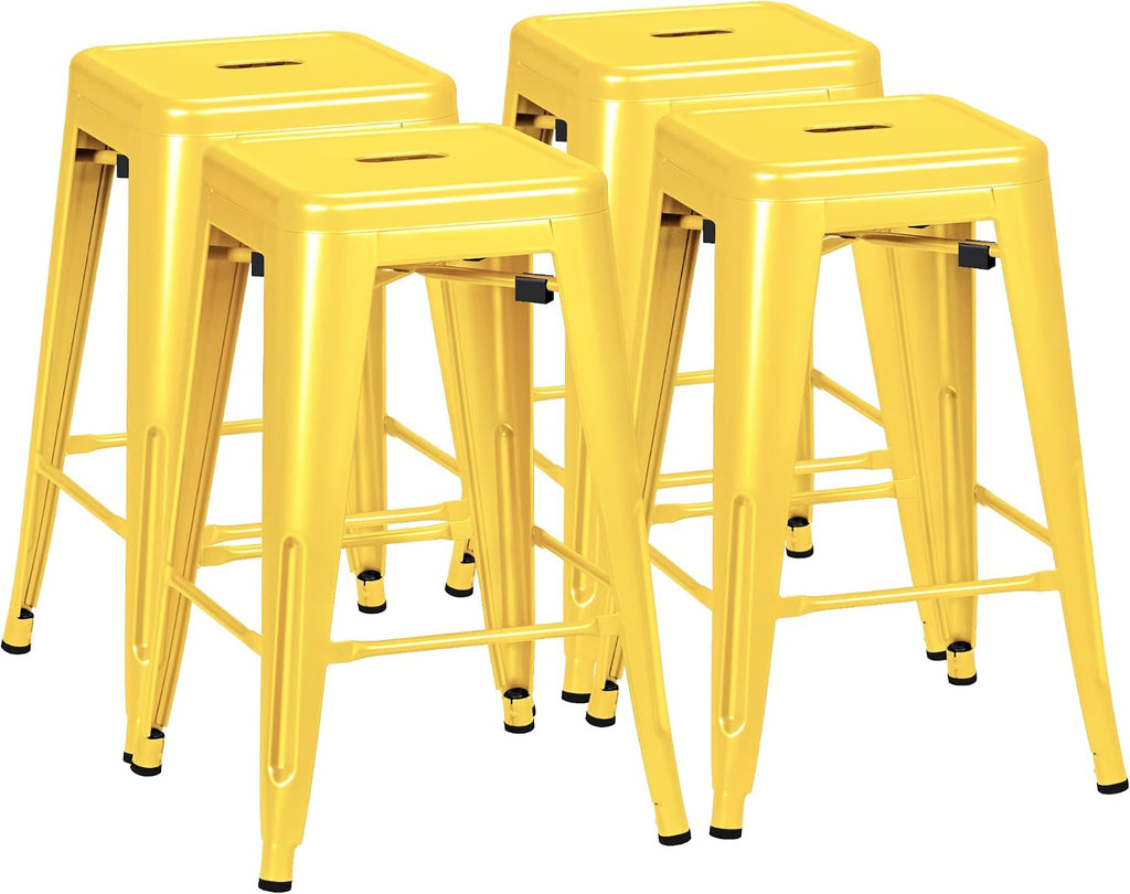 Stackable Metal Bar Stools Set