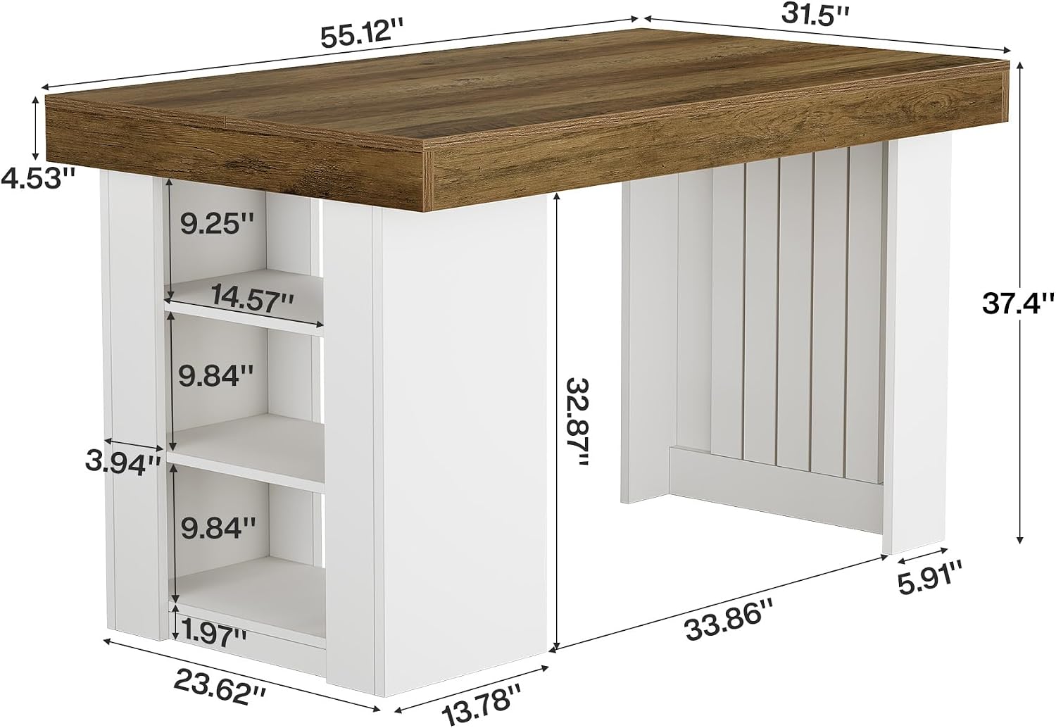 Farmhouse Kitchen Island With Storage