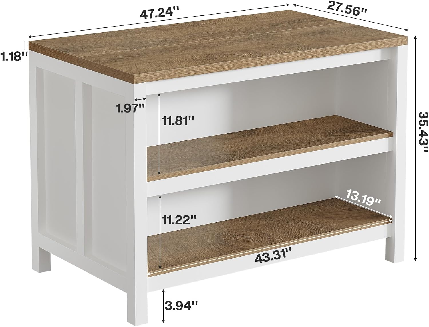 Farmhouse Kitchen Island With Seating