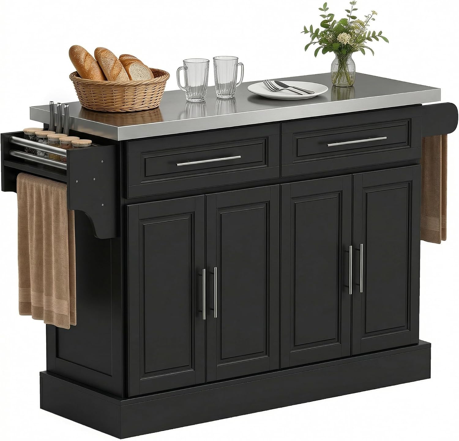 Rolling Kitchen Island Cart With Storage