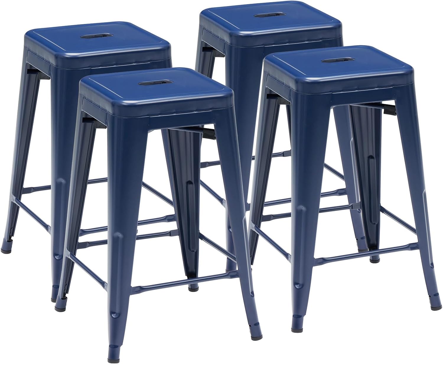 Stackable Metal Bar Stools Set