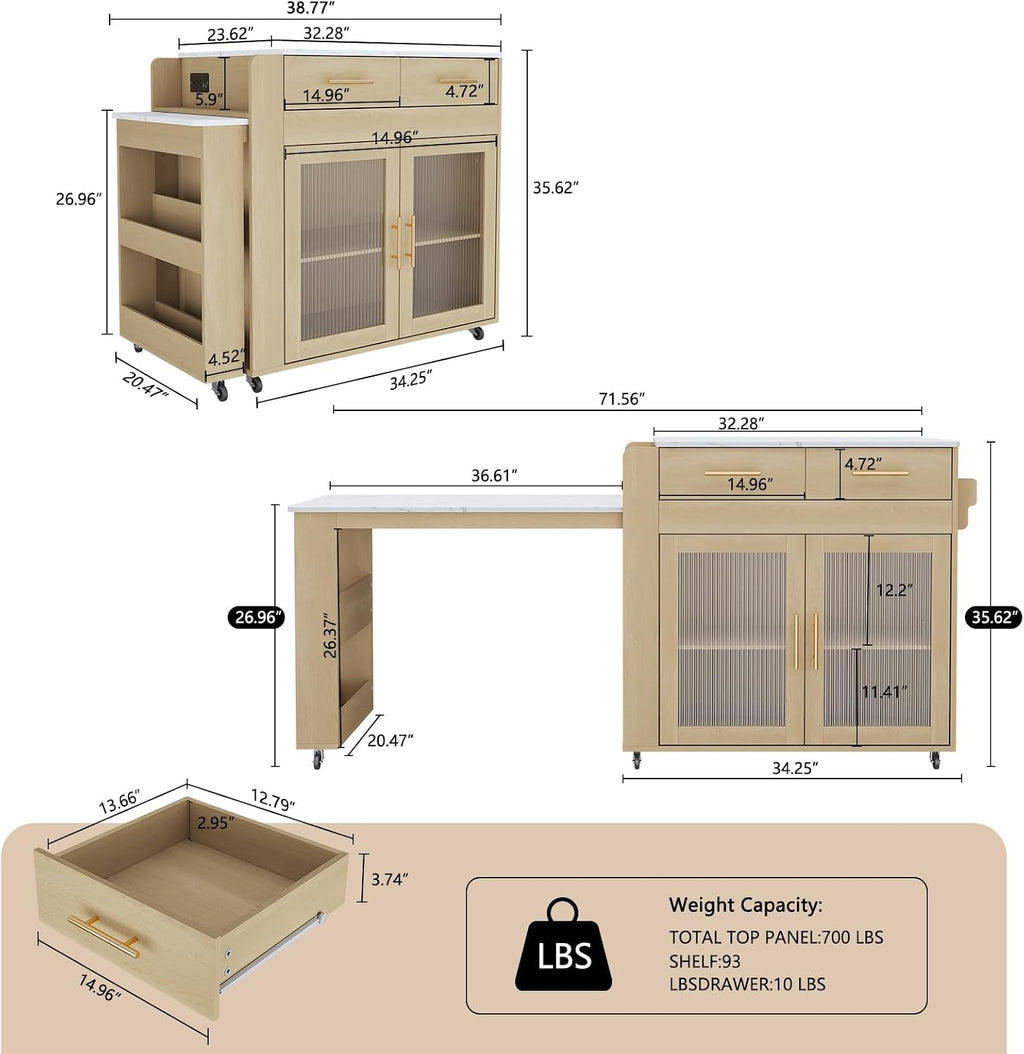 Rolling Kitchen Island With Storage