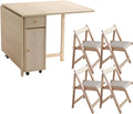 Wood Foldable Dining Table Set