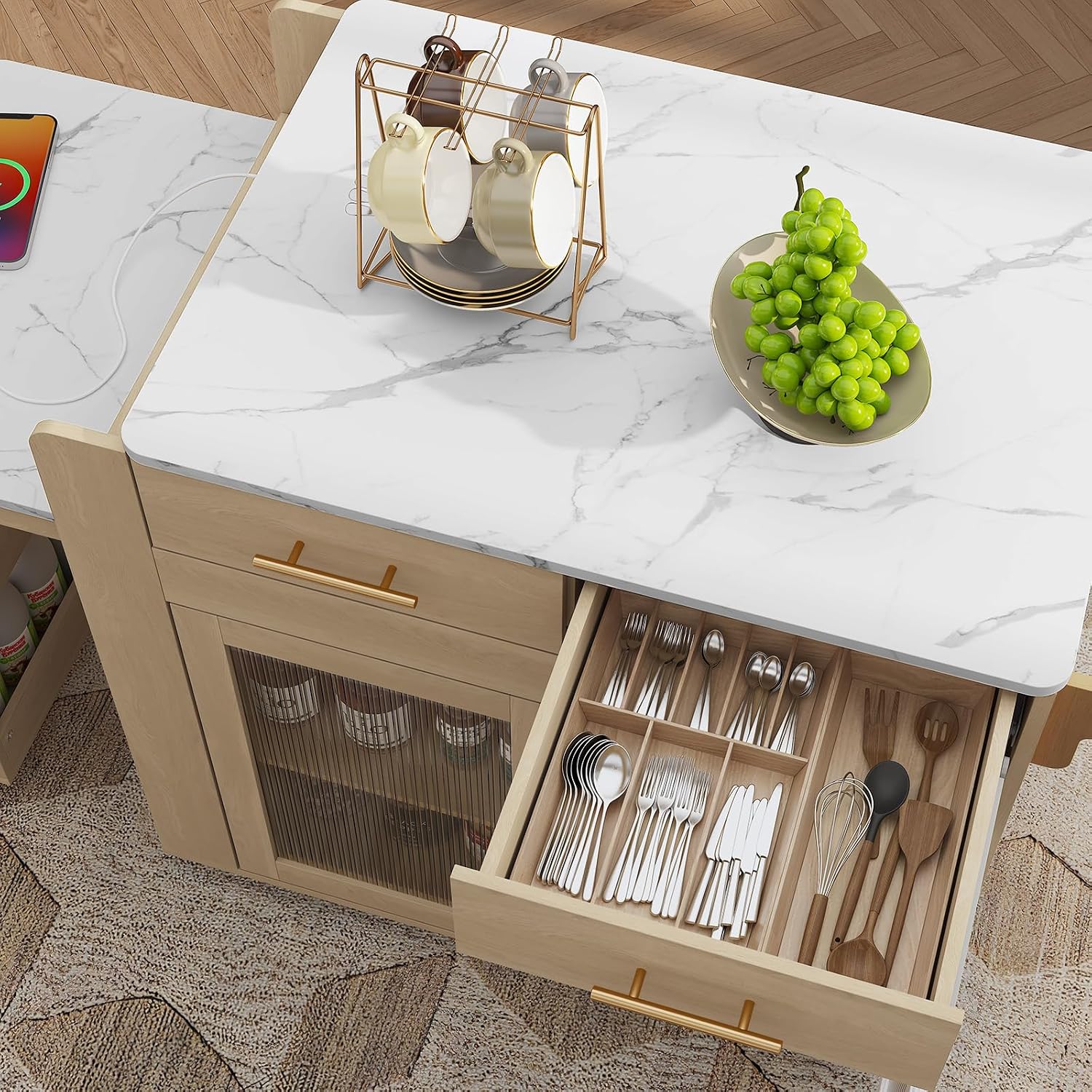 Rolling Kitchen Island With Storage