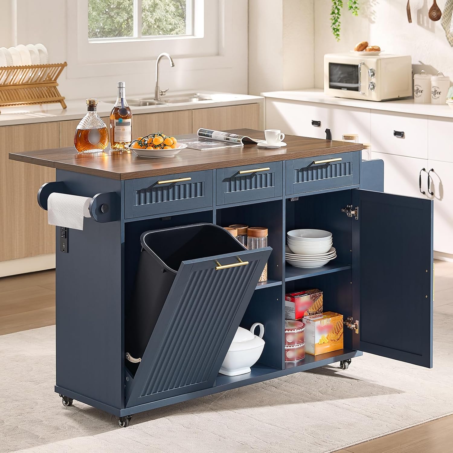 Rolling Kitchen Island With Storage