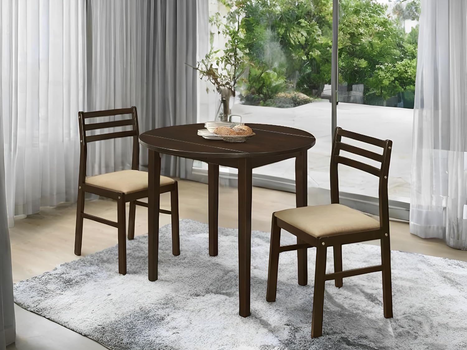 Round Drop Leaf Dining Set With Chairs