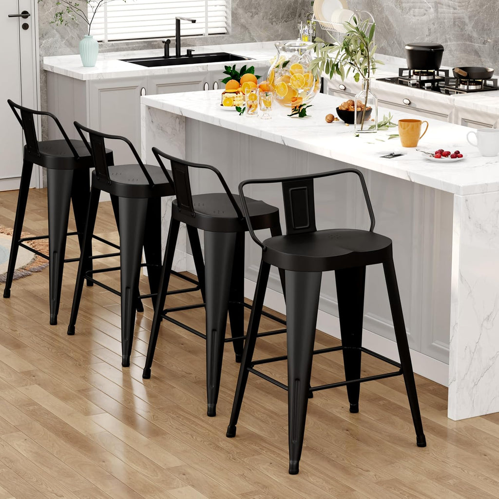 Farmhouse Metal Bar Stools Set
