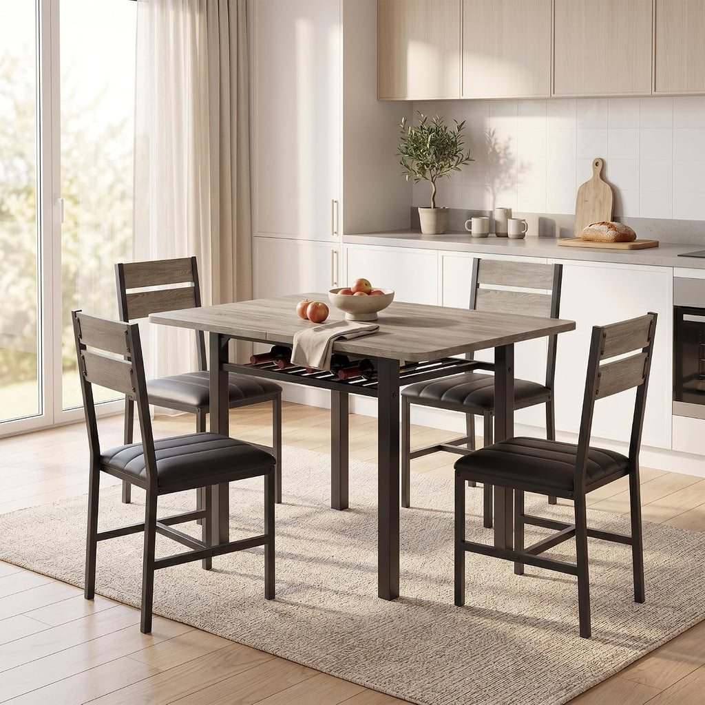 Extendable Dining Table Set With Chairs