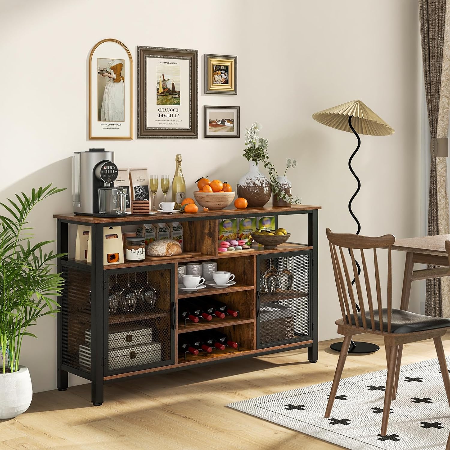 Wine Bar Cabinet With Glass Storage