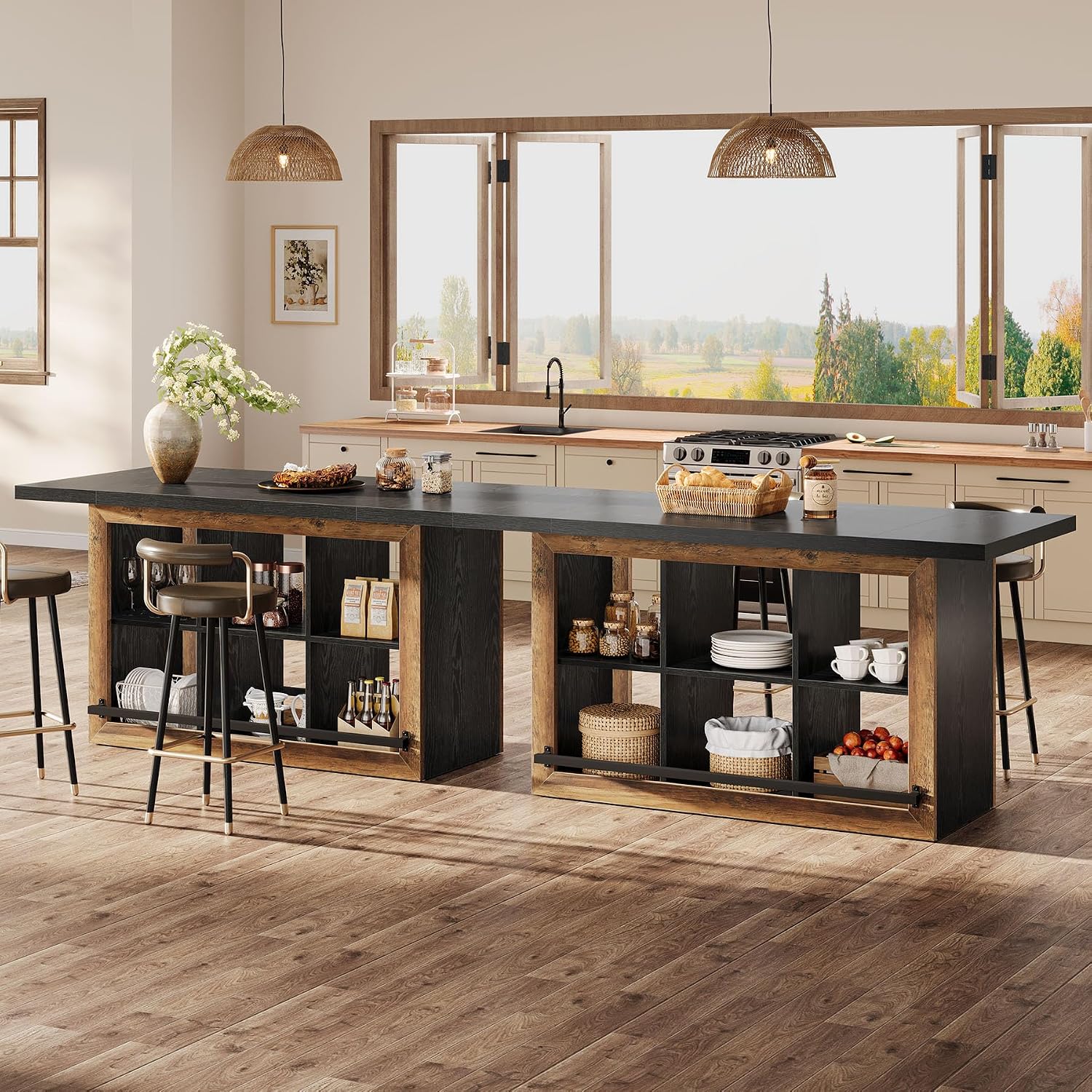 Farmhouse Kitchen Island Bar Table