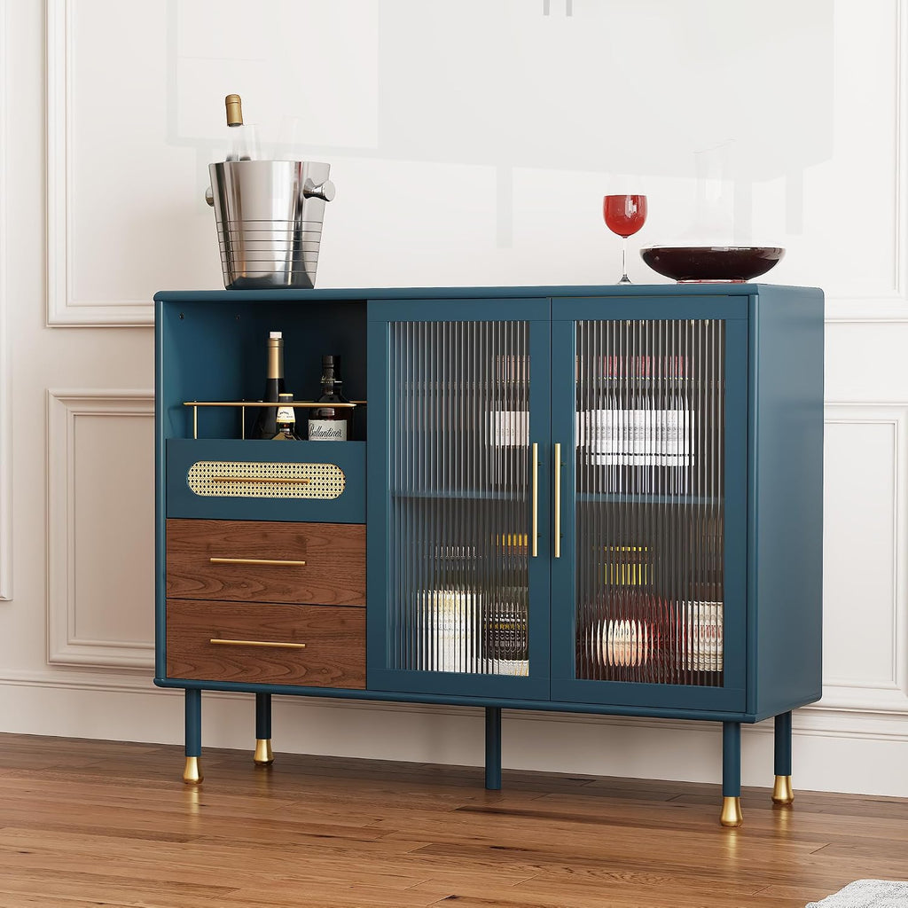 Wine Bar Cabinet With Drawer Storage