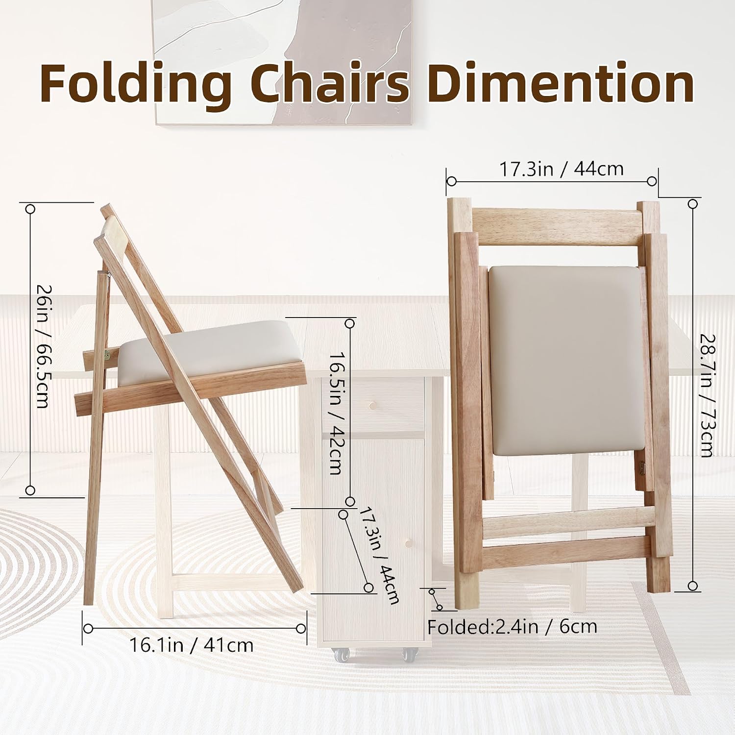 Wood Foldable Dining Table Set