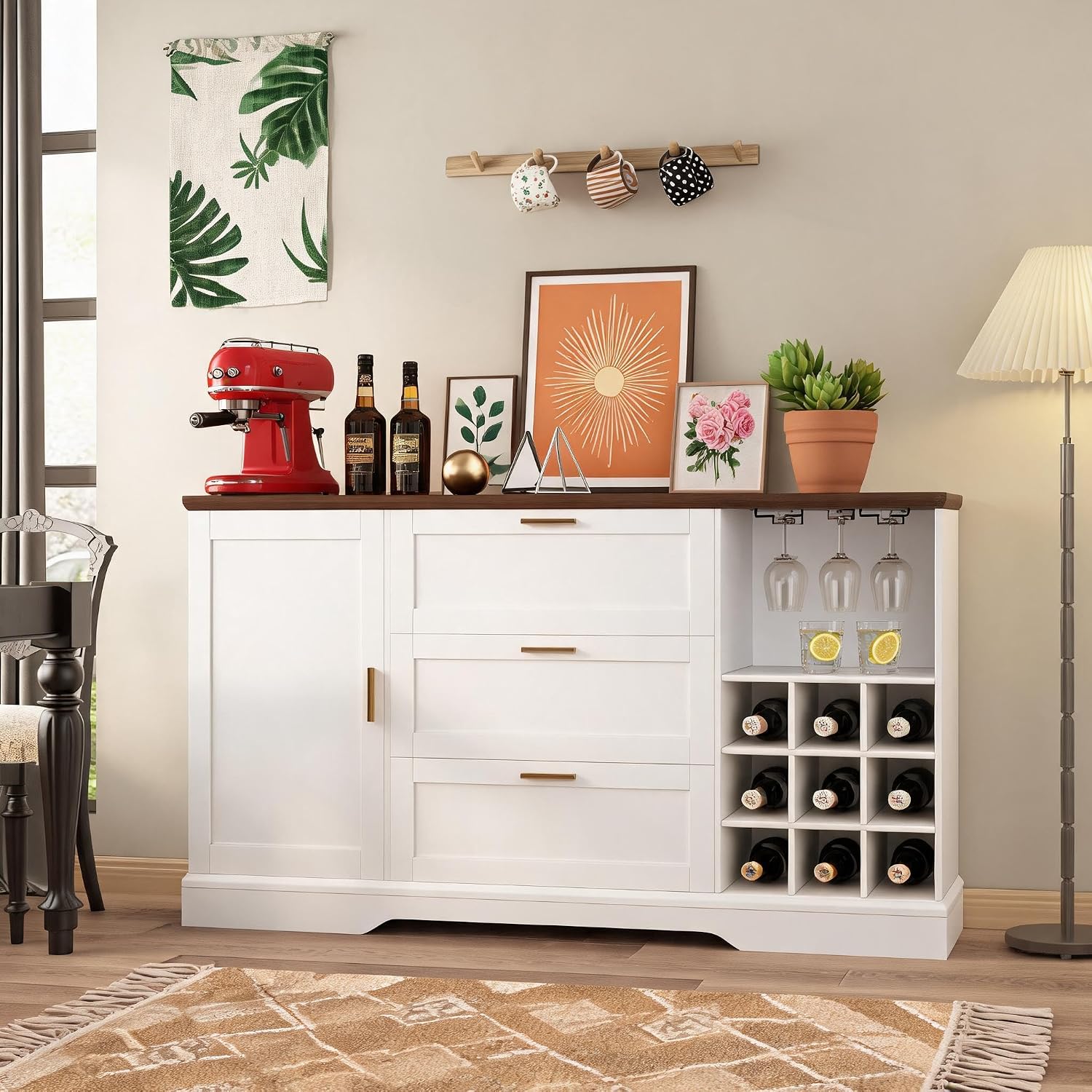 Sideboard Cabinet With Wine Rack Storage