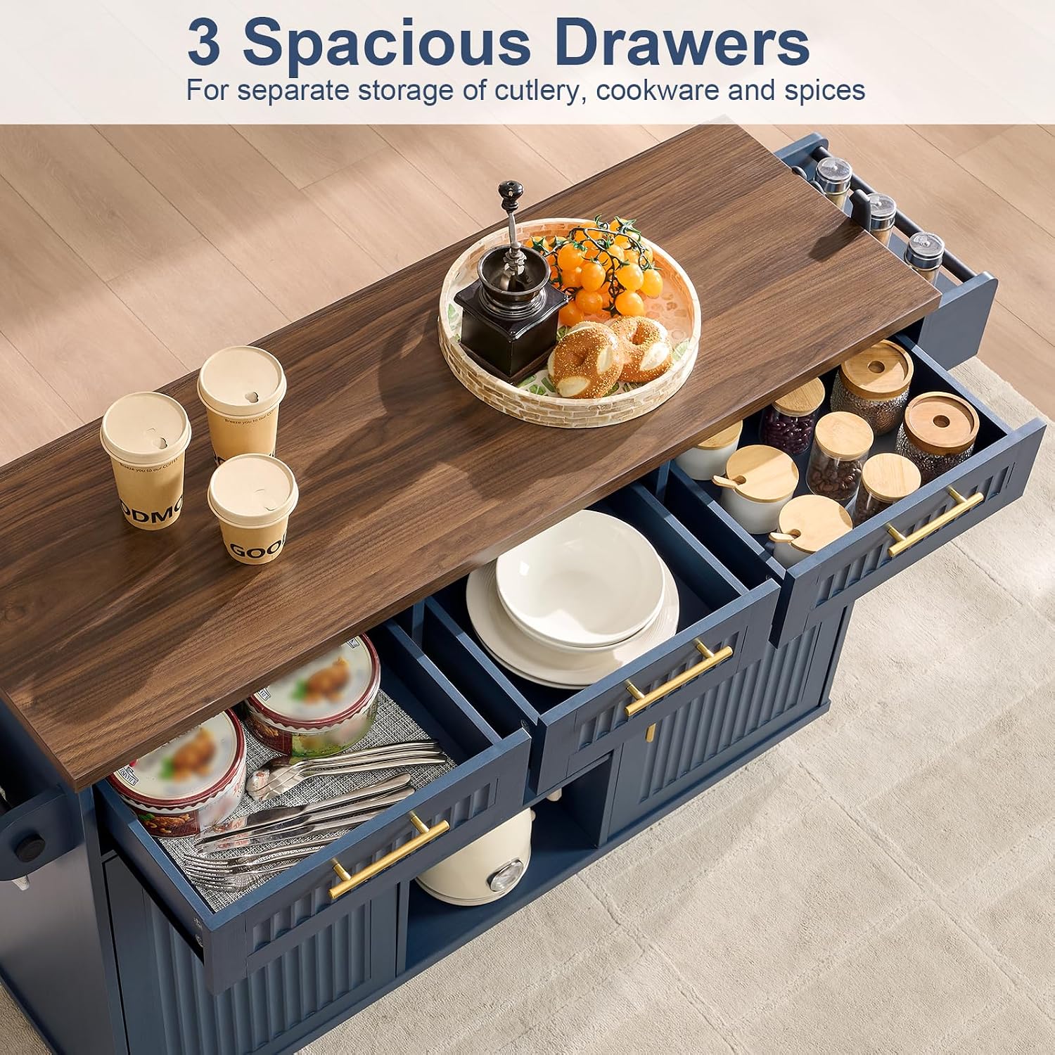 Rolling Kitchen Island With Storage