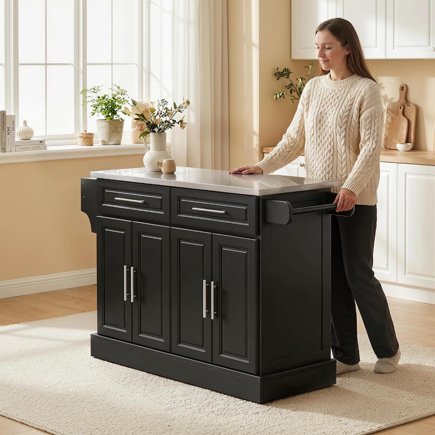 Rolling Kitchen Island Cart With Storage