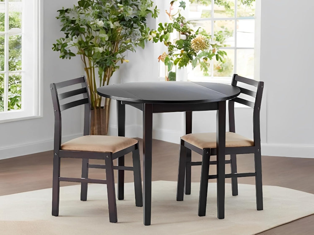 Round Drop Leaf Dining Set With Chairs