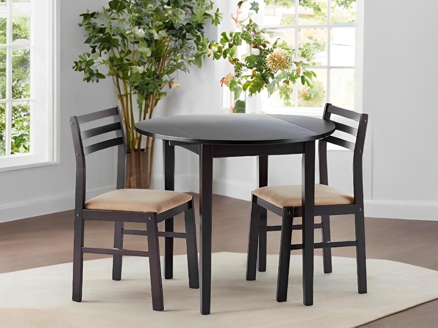 Round Drop Leaf Dining Set With Chairs