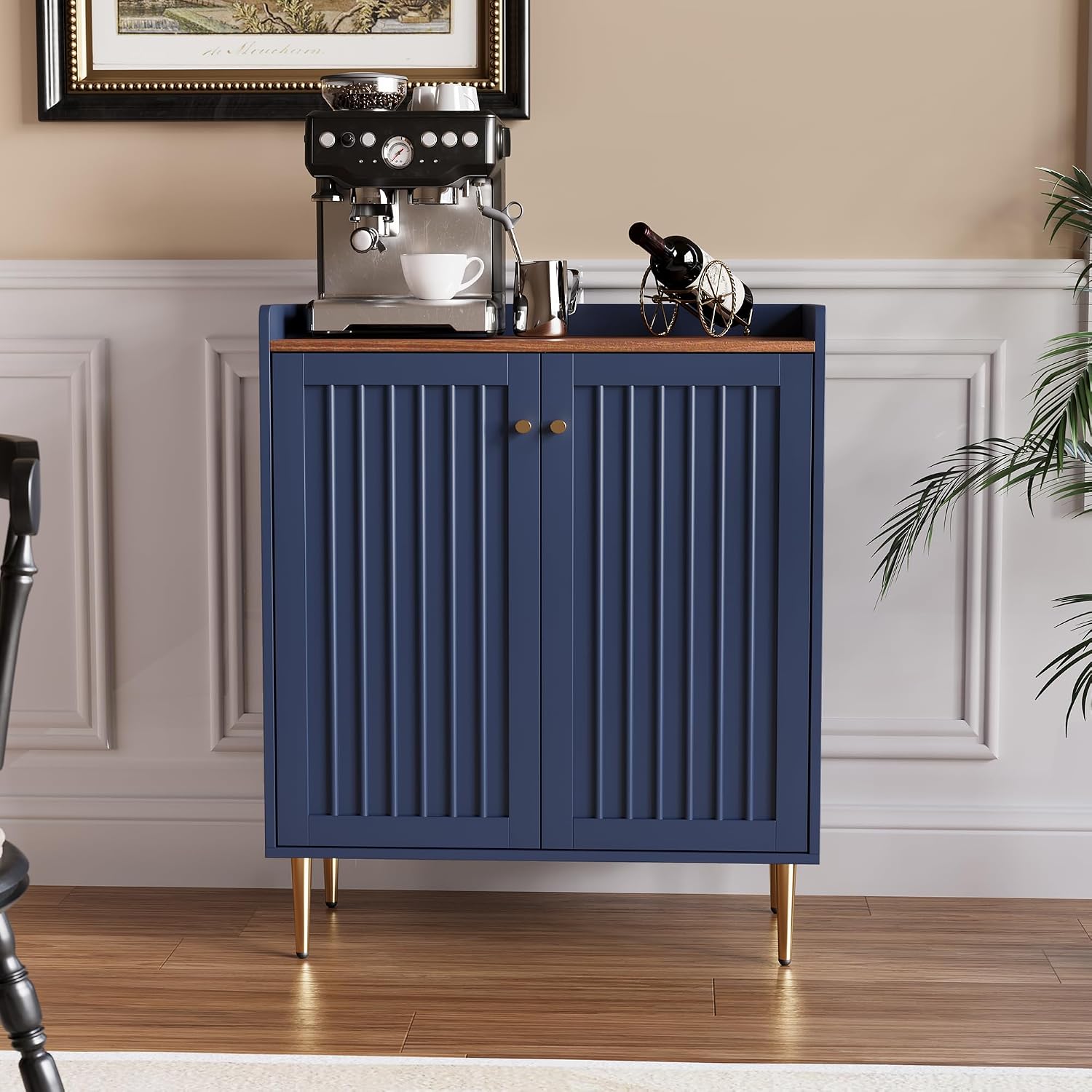 Fluted Wine Bar Sideboard With Storage