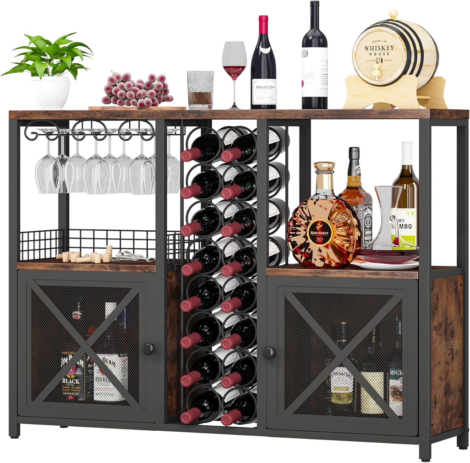Farmhouse Wine Bar Storage Sideboard