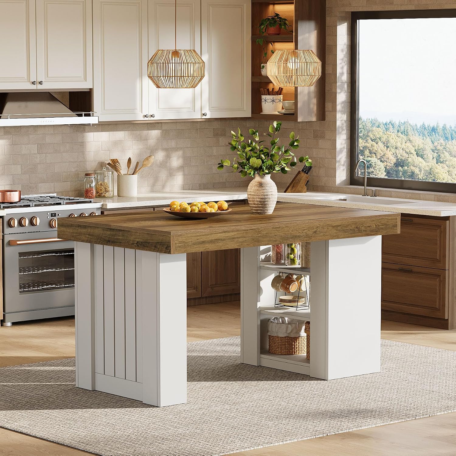 Farmhouse Kitchen Island With Storage