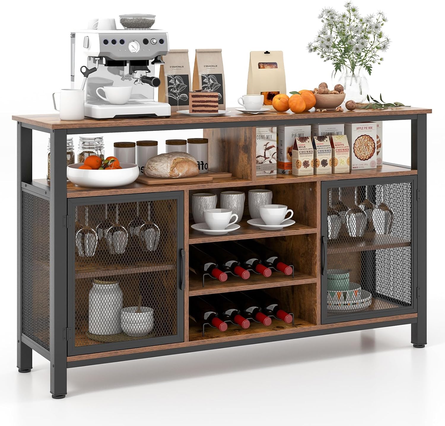 Wine Bar Cabinet With Glass Storage