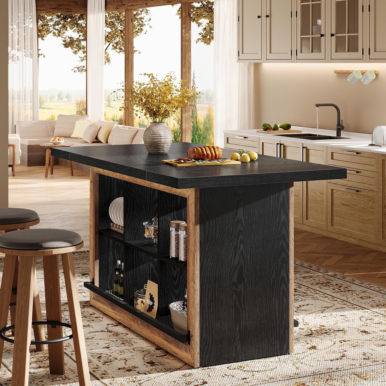 Farmhouse Kitchen Island Bar Table