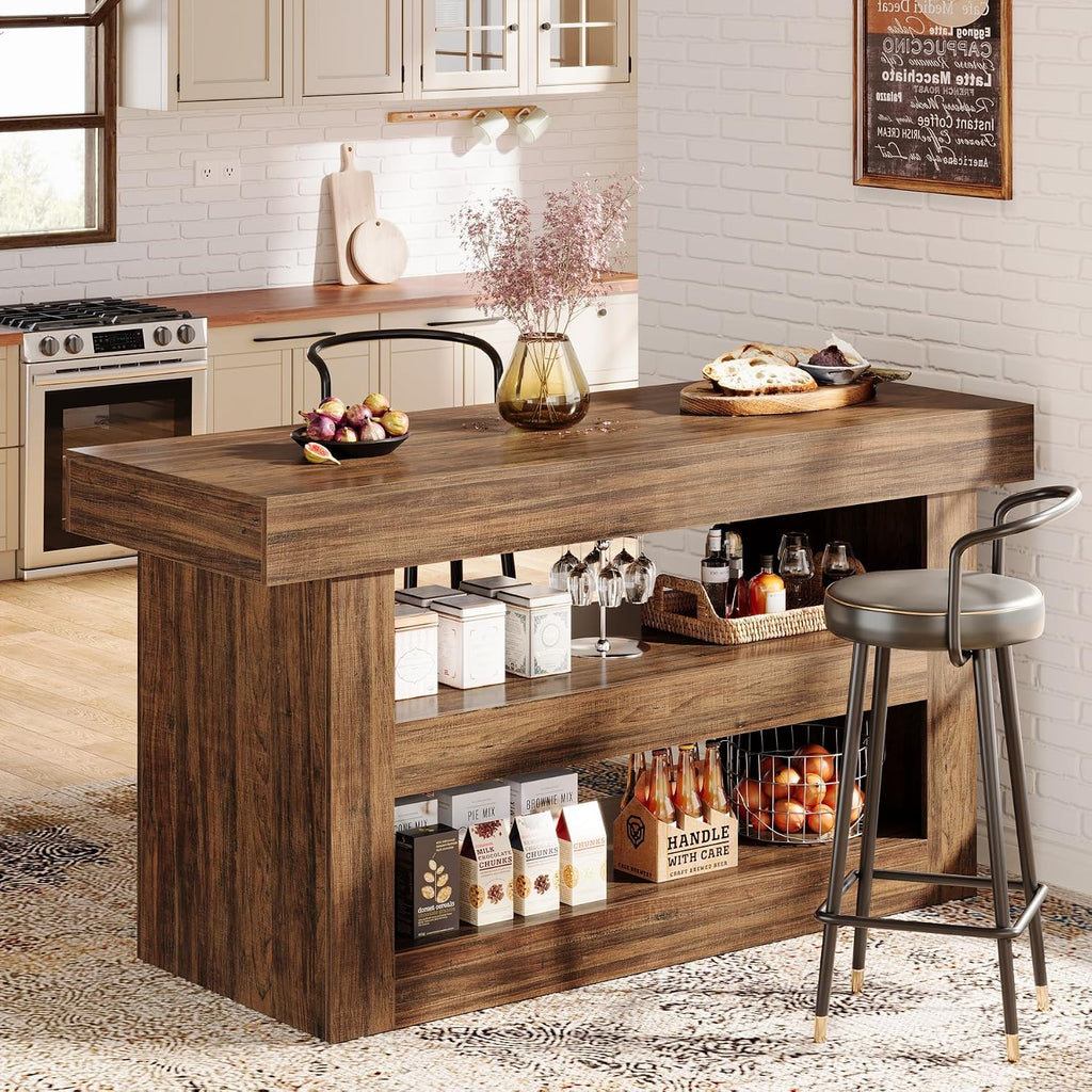 Farmhouse Kitchen Island Storage Table